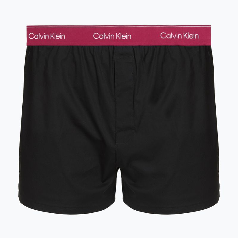 Férfi boxer nadrág Calvin Klein LV00NB4267 Boxer Slim black bodies w/ poseidon blue/plein 4