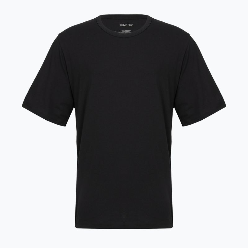 Férfi póló Calvin Klein LV00NB4185 Crew Neck black w/ white emb/white w/ black e 4