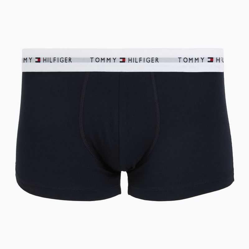 Férfi boxer nadrág Tommy Hilfiger Trunk WB 3 pack nb//white/orna green/utility olive 2