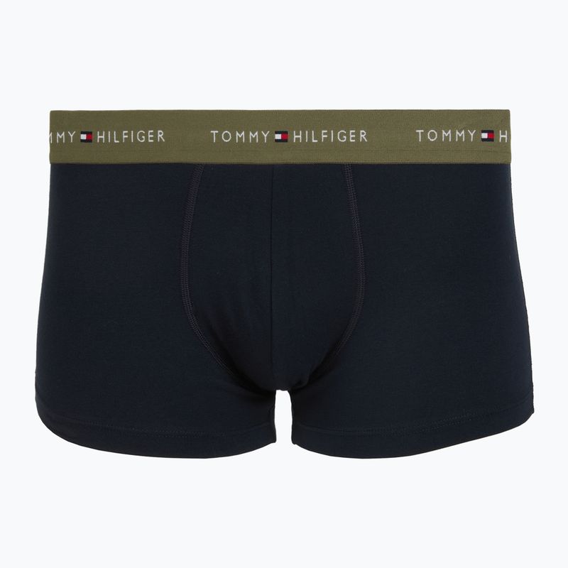 Férfi boxer nadrág Tommy Hilfiger Trunk WB 3 pack nb//white/orna green/utility olive 4
