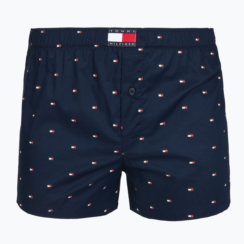 Férfi boxer nadrág Tommy Hilfiger Woven Boxer Print 3 pack chambray flag/carb navy/c navy flag 3