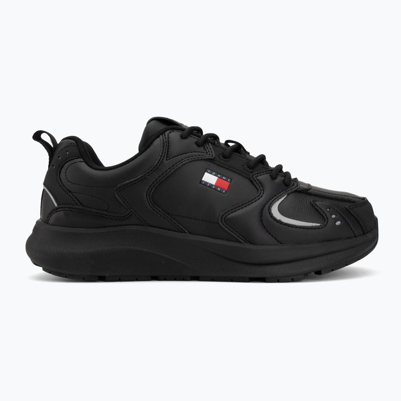 Férfi cipők Tommy Jeans Runn Leather triple black 2