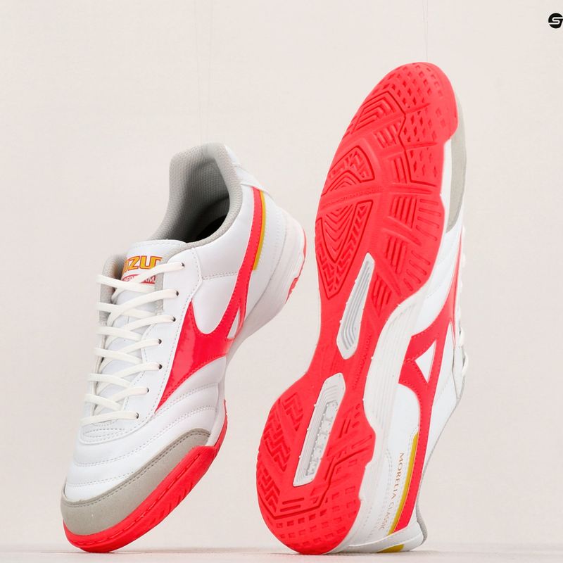 Mizuno Morelia Sala Classic IN fehér/flery coral2/bolt2 férfi futballcipő 14