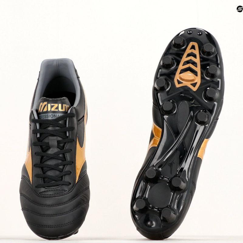 Mizuno Morelia II PRO MD férfi futballcipő fekete/arany/sötét árnyék 15