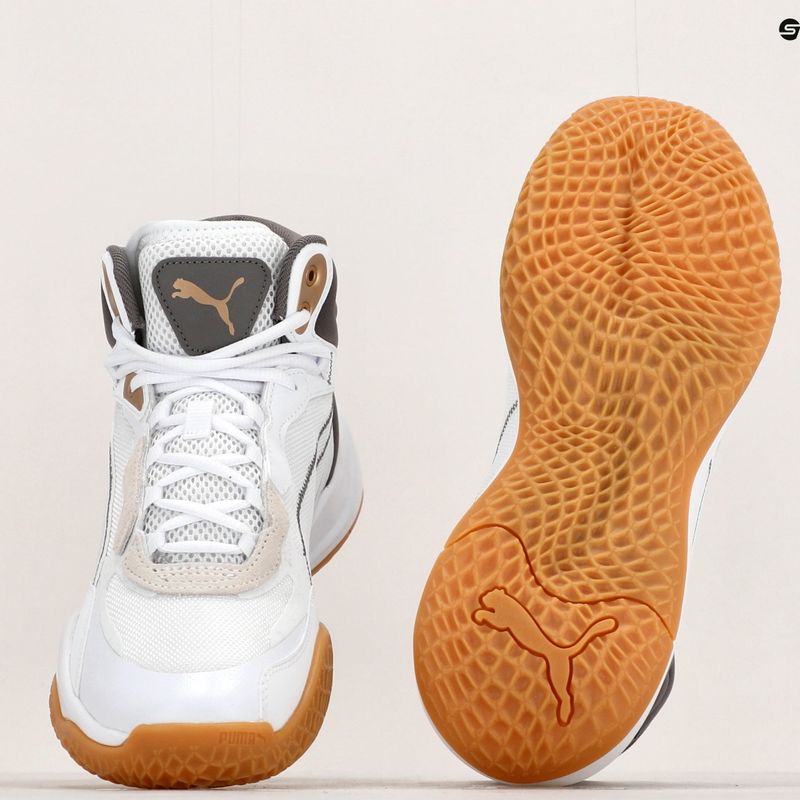Férfi kosárlabda cipő PUMA Playmaker Pro Mid Trophies hamuszürke/cast iron/puma gold 16