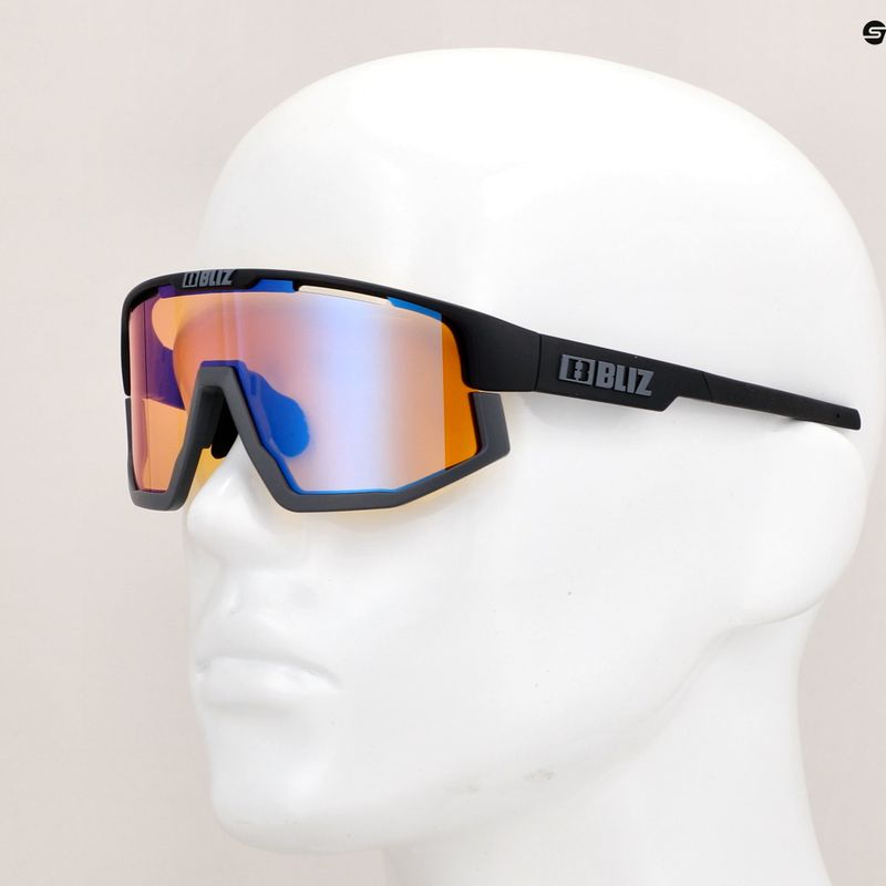 Bliz Vision Nano Optics Nordic Light S2 matt fekete/világos korall/narancs kék multi kerékpáros szemüveg 11
