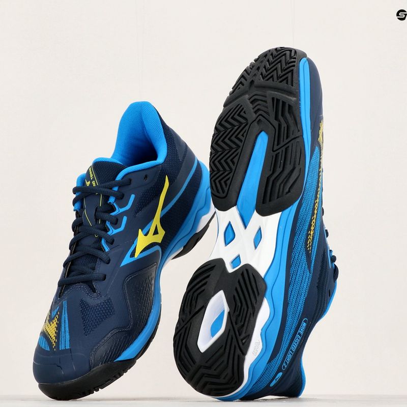 Férfi tenisz cipő Mizuno Wave Exceed Light 2 AC dress blues / bolt2 neon / clolsonne 14