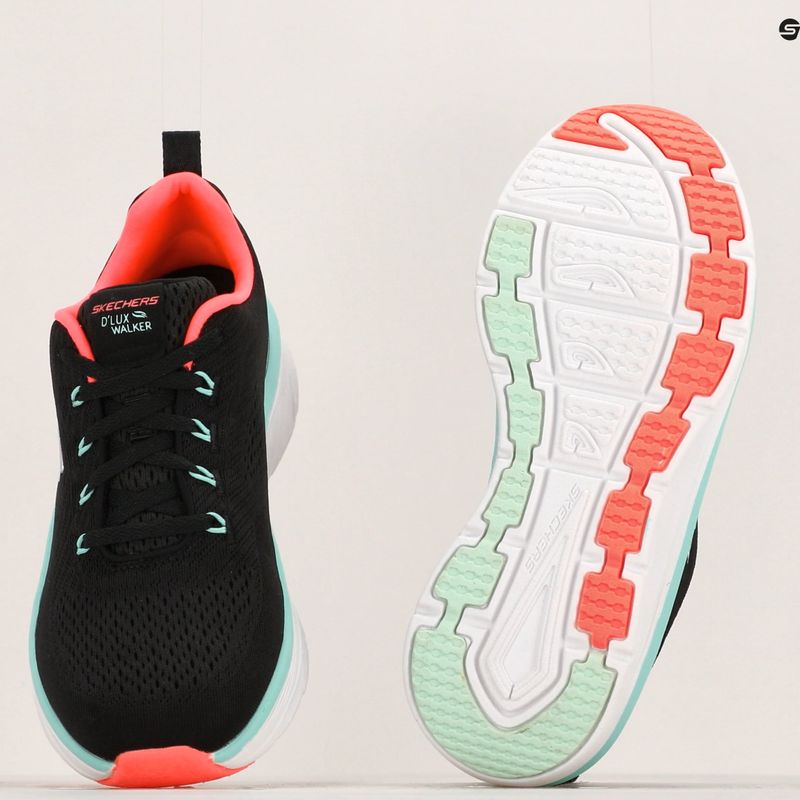 Női SKECHERS D'Lux Walker Let It Glow fekete/menta tornacipők 14