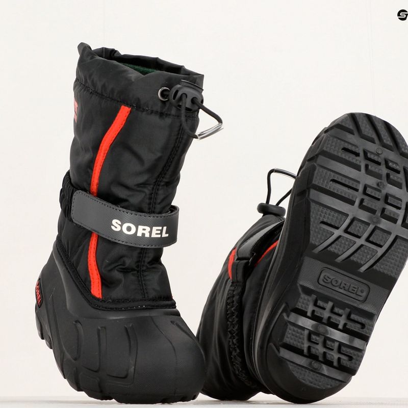Sorel Flurry Dtv gyermek hócsizma fekete/világos piros 15