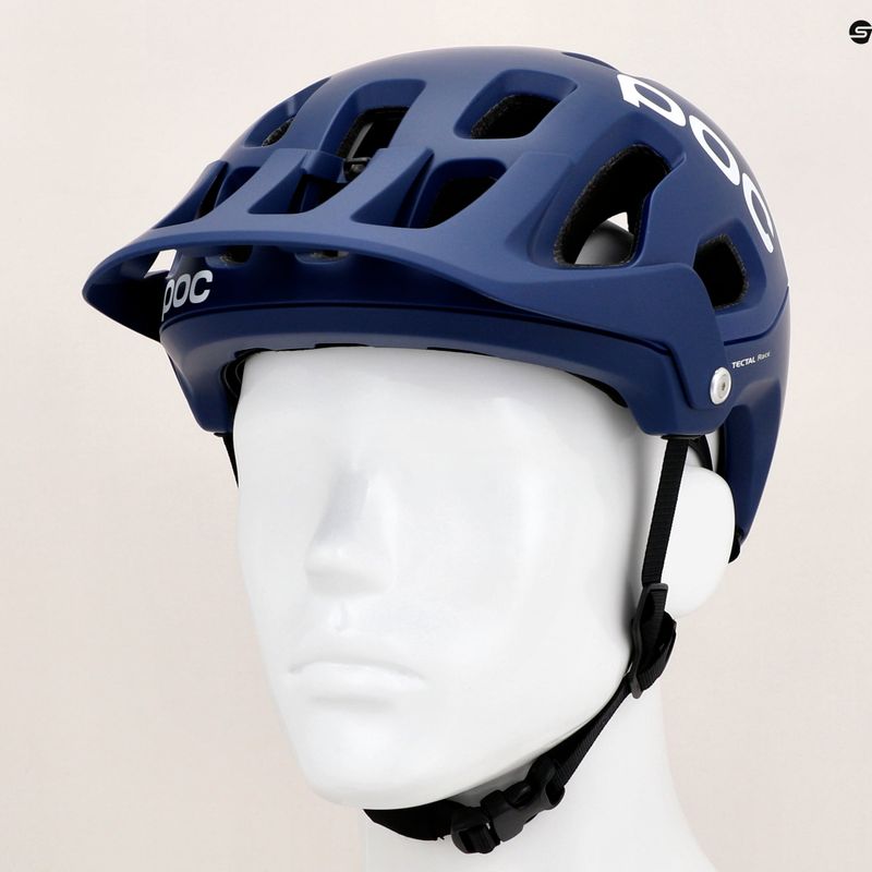 MTB kerékpáros sisak POC Tectal Race MIPS ólomkék/hidrogénfehér matt 10