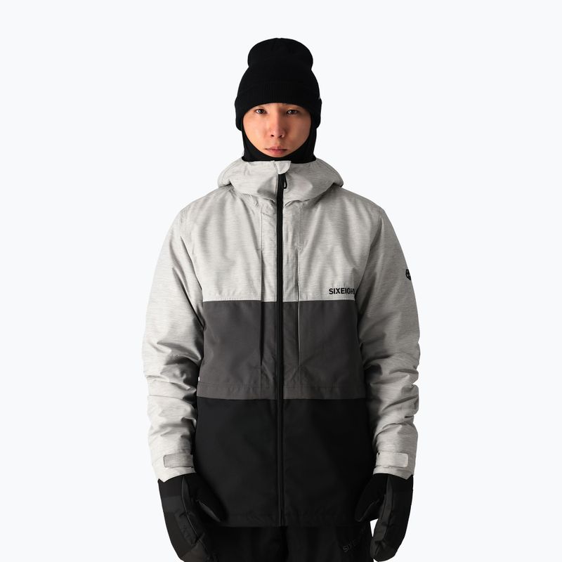 Férfi snowboard kabát 686 Smarty 3-in-1 Form white heather colorblock