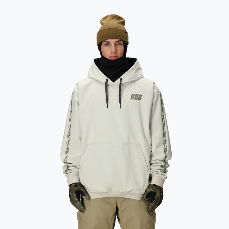 Férfi snowboard kapucnis pulóver 686 Waterproof Team Hoody limestone