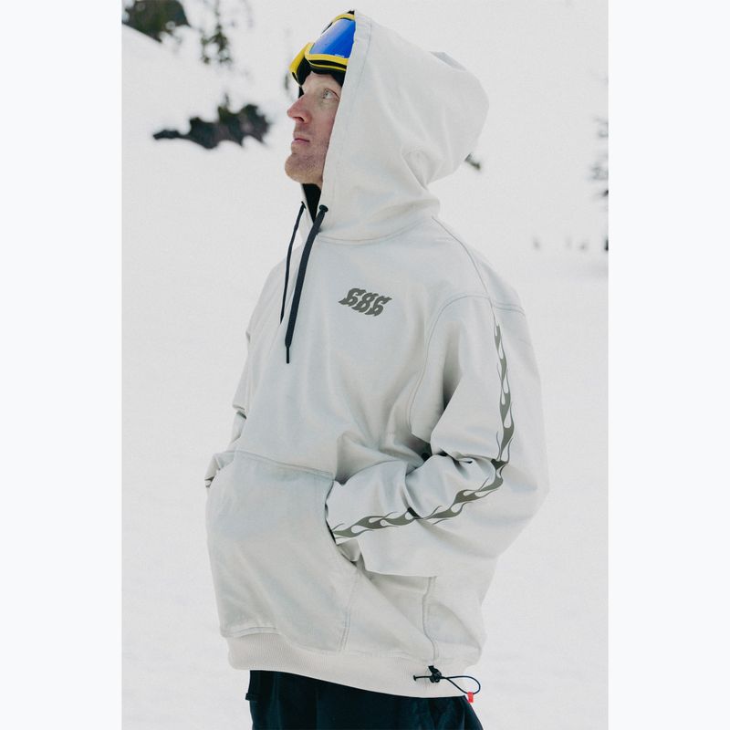 Férfi snowboard kapucnis pulóver 686 Waterproof Team Hoody limestone 8