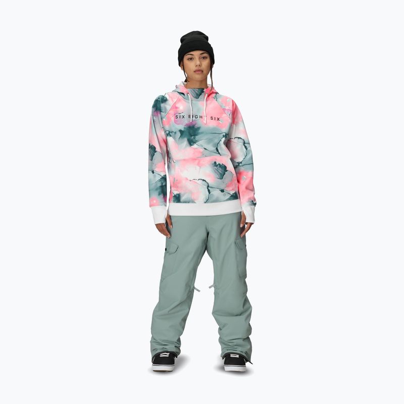 Női snowboard kapucnis pulóver 686 Bonded Fleece Pullover Hoody geranium pink ink 2