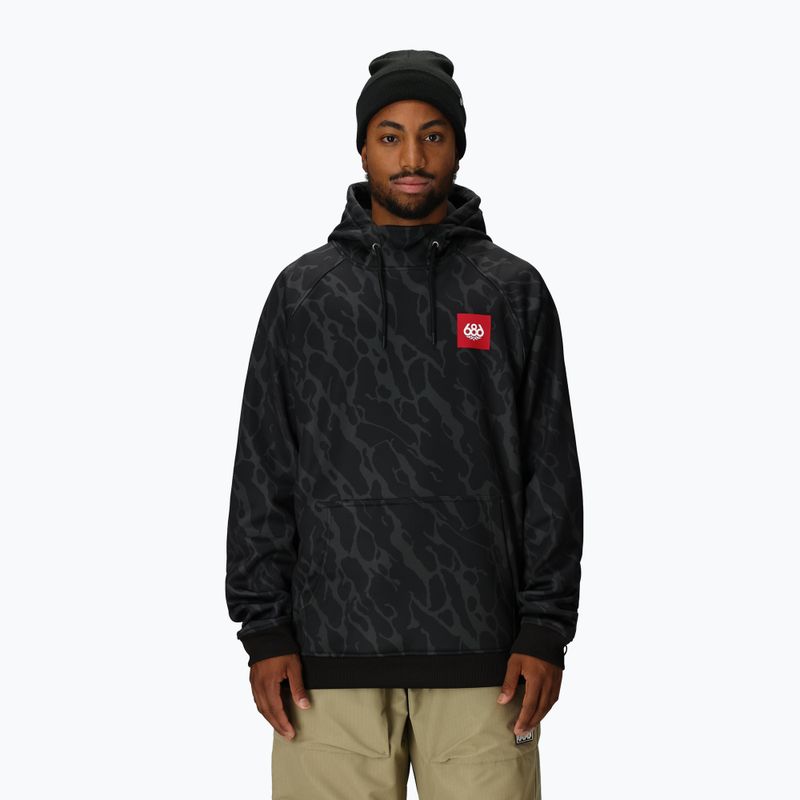 Férfi snowboard pulóver 686 Bonded Fleece black fracture print