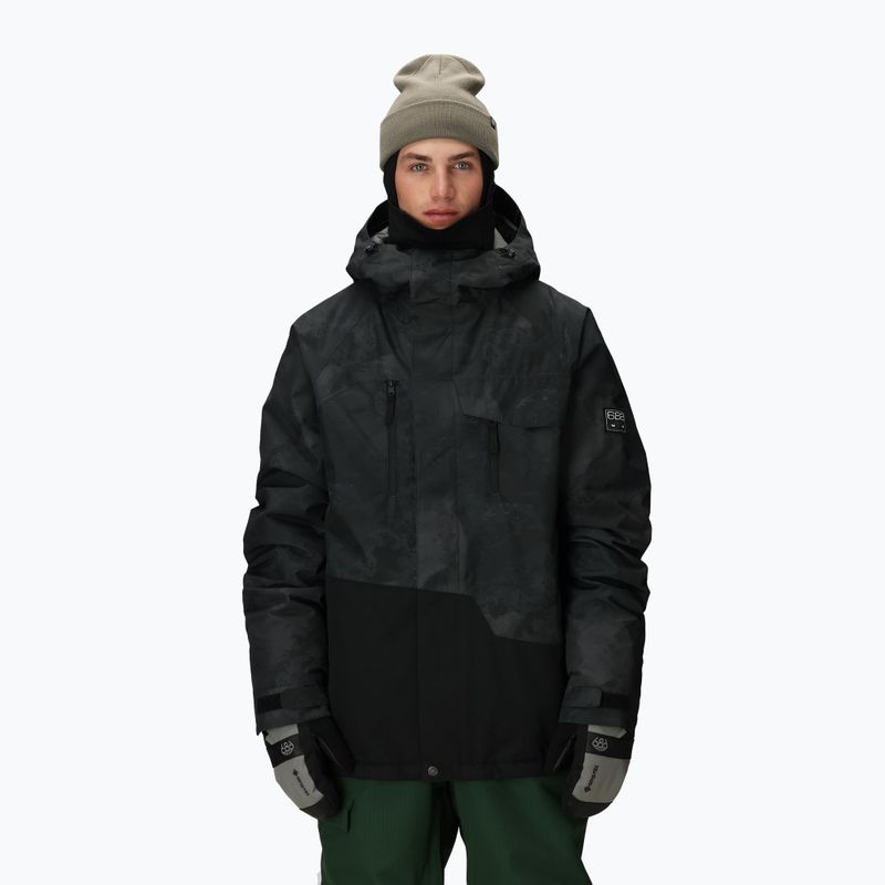 Férfi snowboarddzseki 686 Geo Insulated black hemisphere