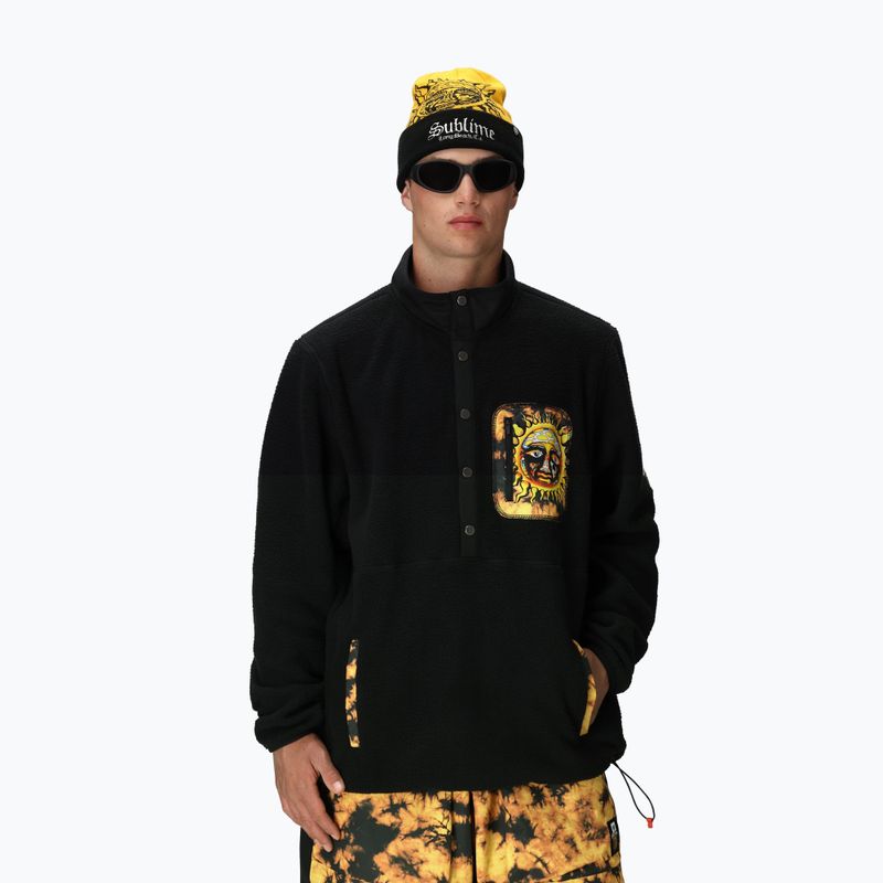 Férfi snowboard polár pulóver 686 Tioga Sherpa Fleece sublime black 3
