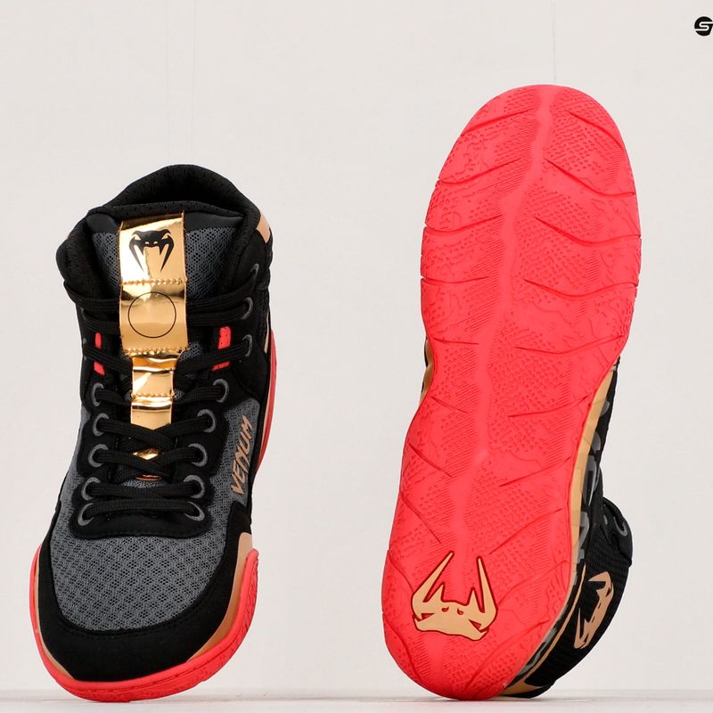 Boksz cipő Venum Elite Wrestling black/gold/red 8