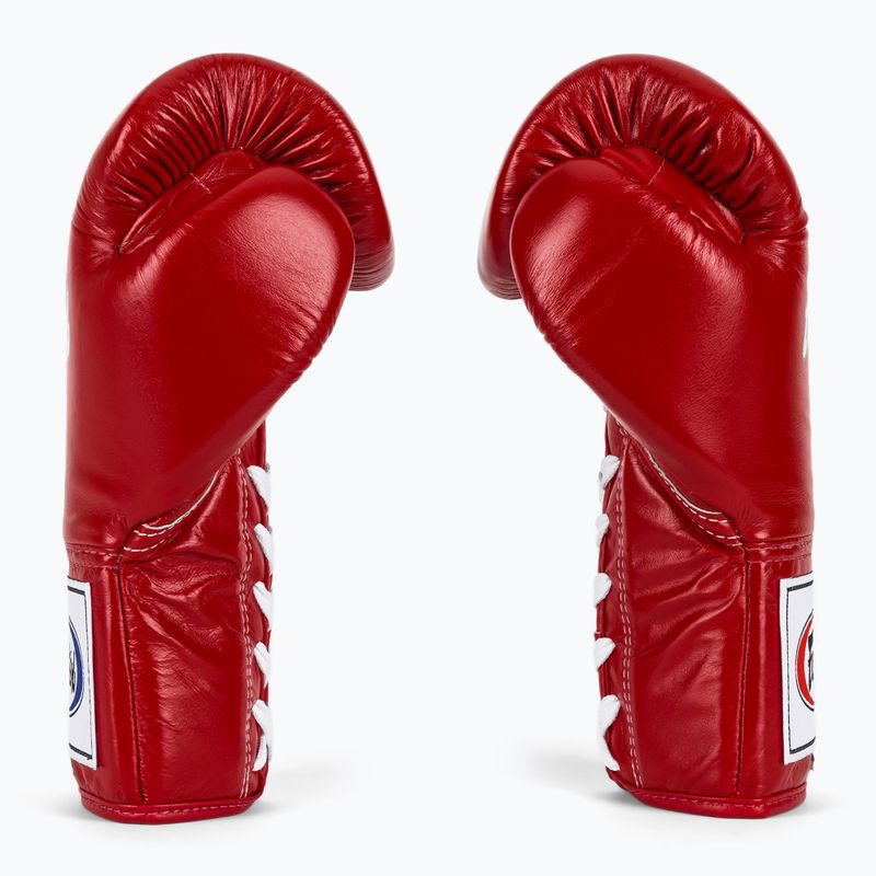 Fairtex Pro Competition Boxing kesztyű Locked Thumb bőr piros 4
