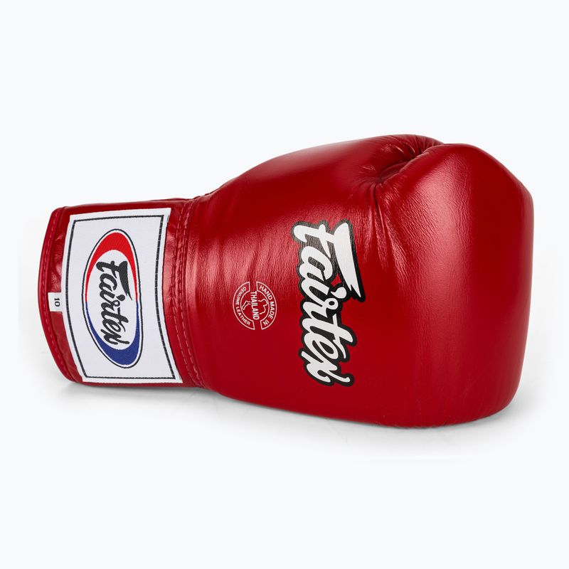 Fairtex Pro Competition Boxing kesztyű Locked Thumb bőr piros 5