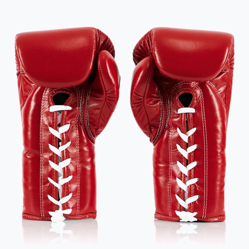 Fairtex Pro Competition Boxing kesztyű Locked Thumb bőr piros 2