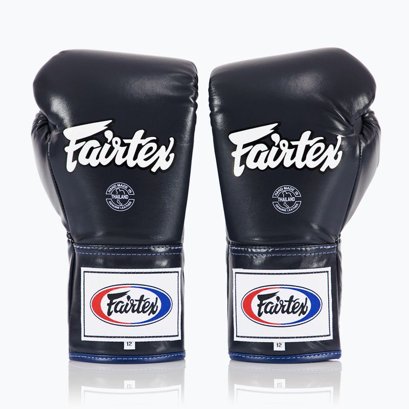 Fairtex Pro Competition Locked Thumb bőr bokszkesztyű kék
