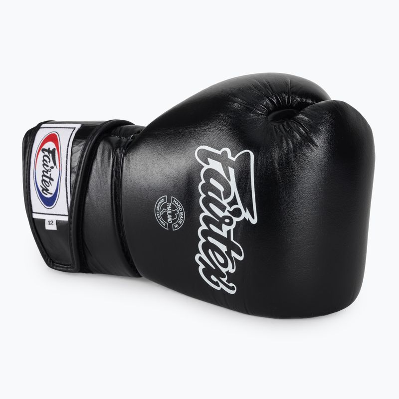 Fairtex stílusos szögletes sparring boxkesztyű - Locked Thumb fekete 5