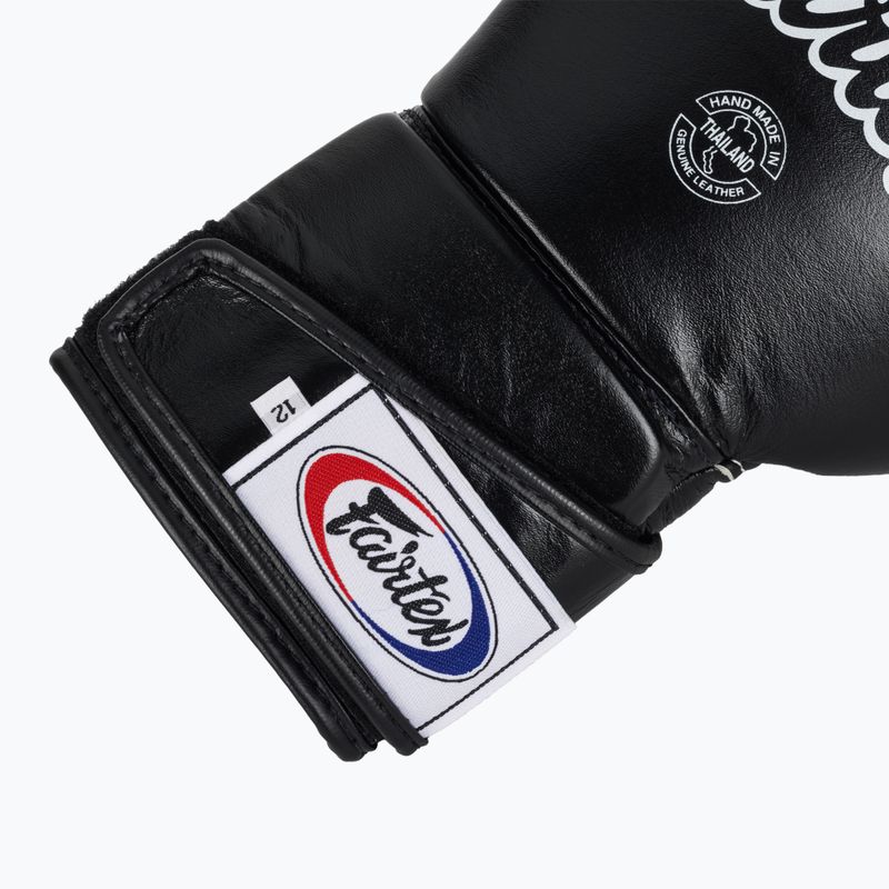 Fairtex stílusos szögletes sparring boxkesztyű - Locked Thumb fekete 6
