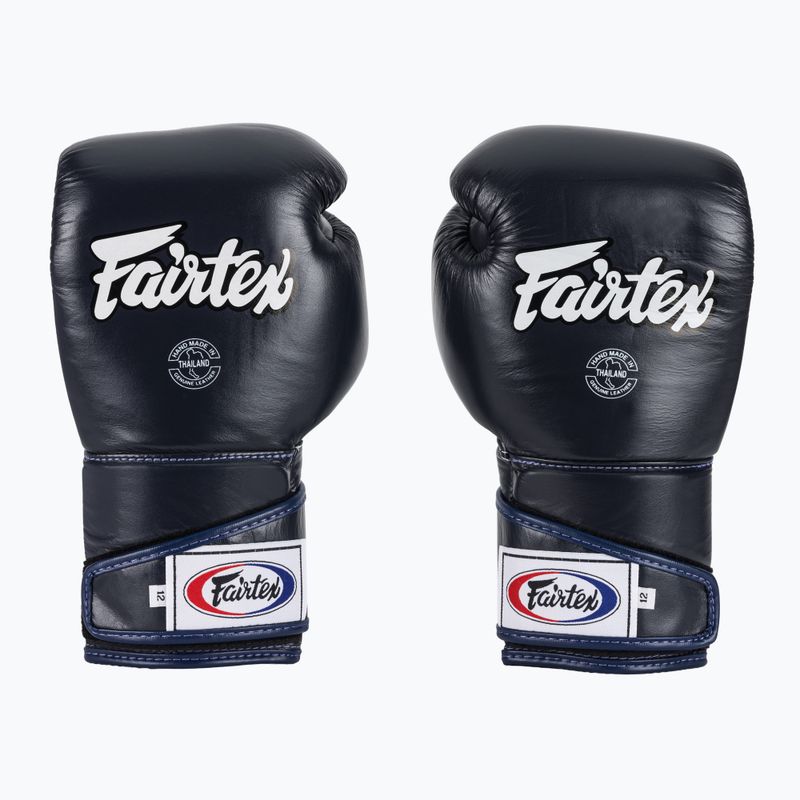Fairtex stílusos szögletes sparring boxkesztyű - Locked Thumb kék 2