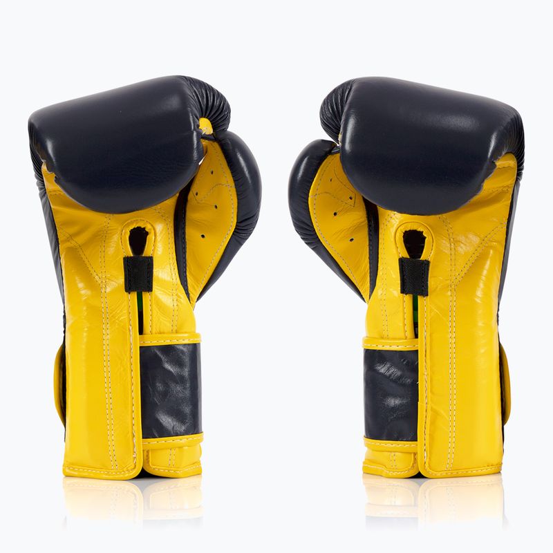 Fairtex Heavy Hitter mexikói stílusú kék/sárga bokszkesztyűk 2