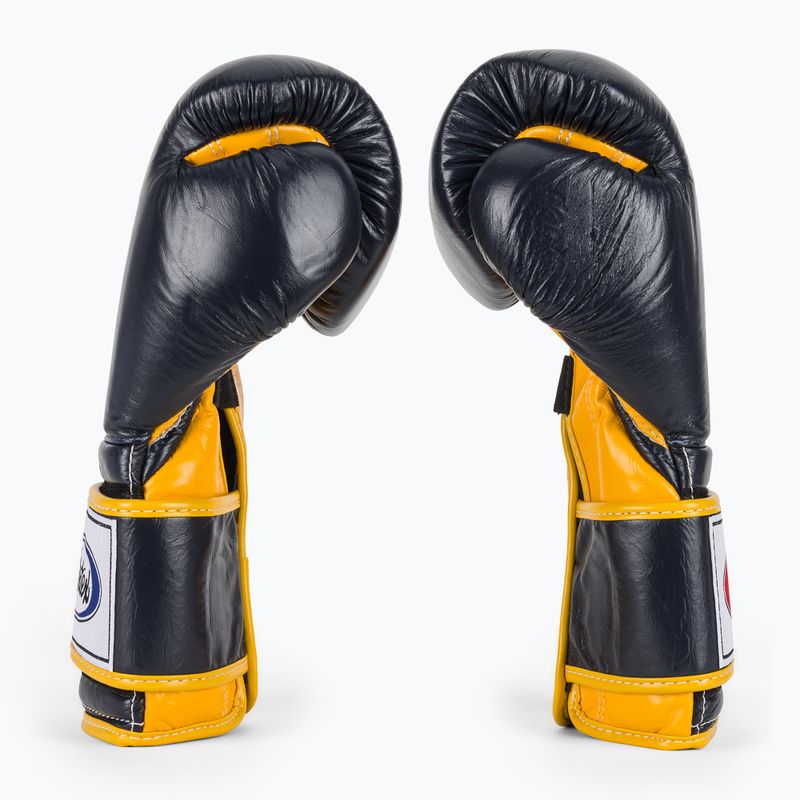 Fairtex Heavy Hitter mexikói stílusú kék/sárga bokszkesztyűk 4