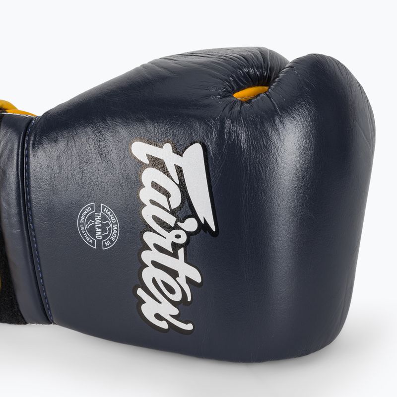 Fairtex Heavy Hitter mexikói stílusú kék/sárga bokszkesztyűk 5