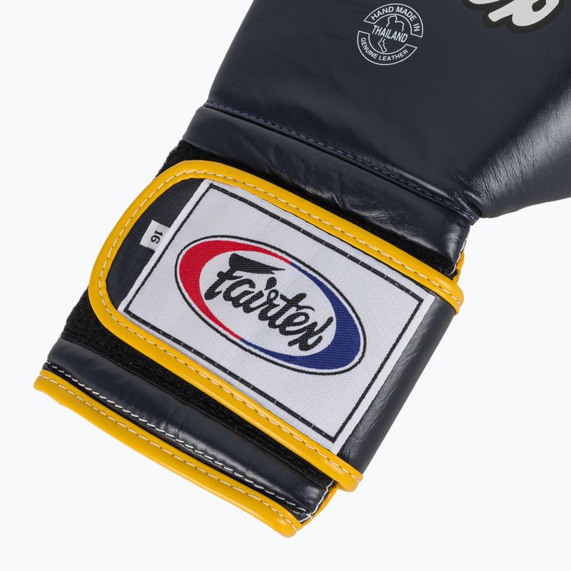 Fairtex Heavy Hitter mexikói stílusú kék/sárga bokszkesztyűk 6