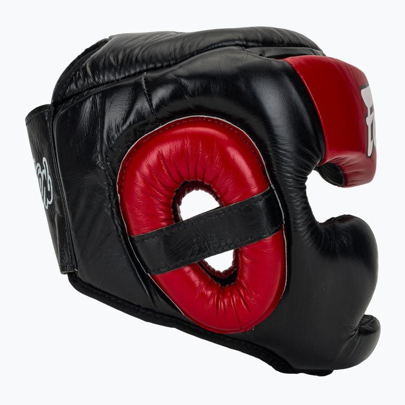 Box fejvédő Fairtex Diagonal Vision Sparring Headguard - Full Head Coverage black/red 2