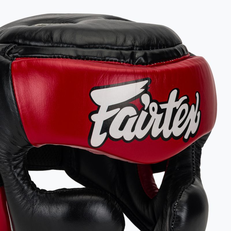 Box fejvédő Fairtex Diagonal Vision Sparring Headguard - Full Head Coverage black/red 4