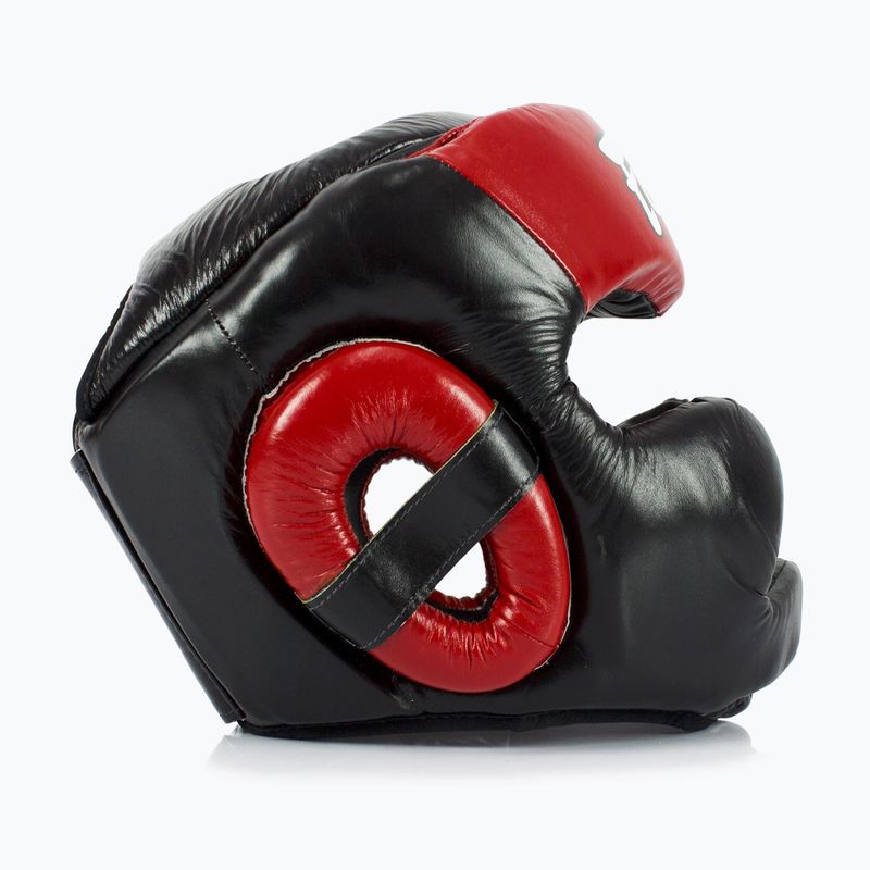 Box fejvédő Fairtex Diagonal Vision Sparring Headguard - Full Head Coverage black/red 4