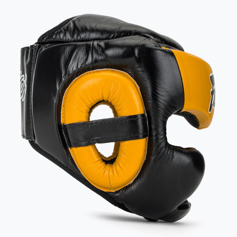 Box fejvédő Fairtex Diagonal Vision Sparring Headguard - Full Head Coverage black/yellow 2