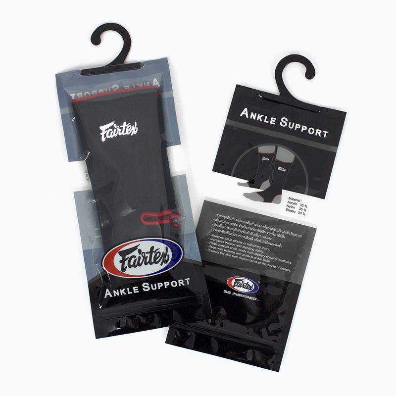 Fairtex bokatámasz fekete/piros bokavédők 3