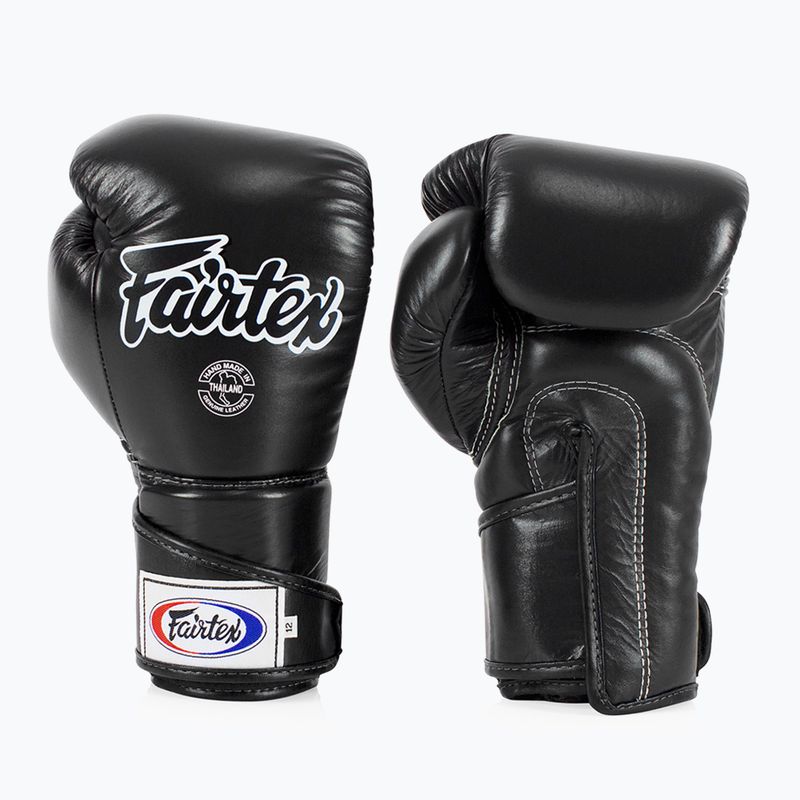 Fairtex stílusos szögletes sparring boxkesztyű - Locked Thumb fekete