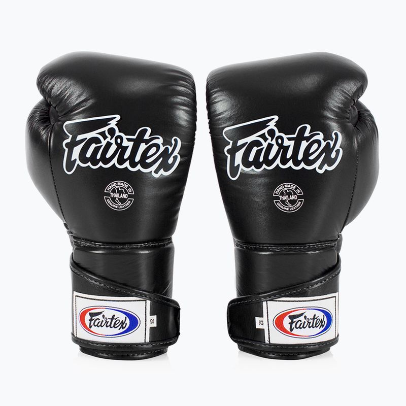 Fairtex stílusos szögletes sparring boxkesztyű - Locked Thumb fekete