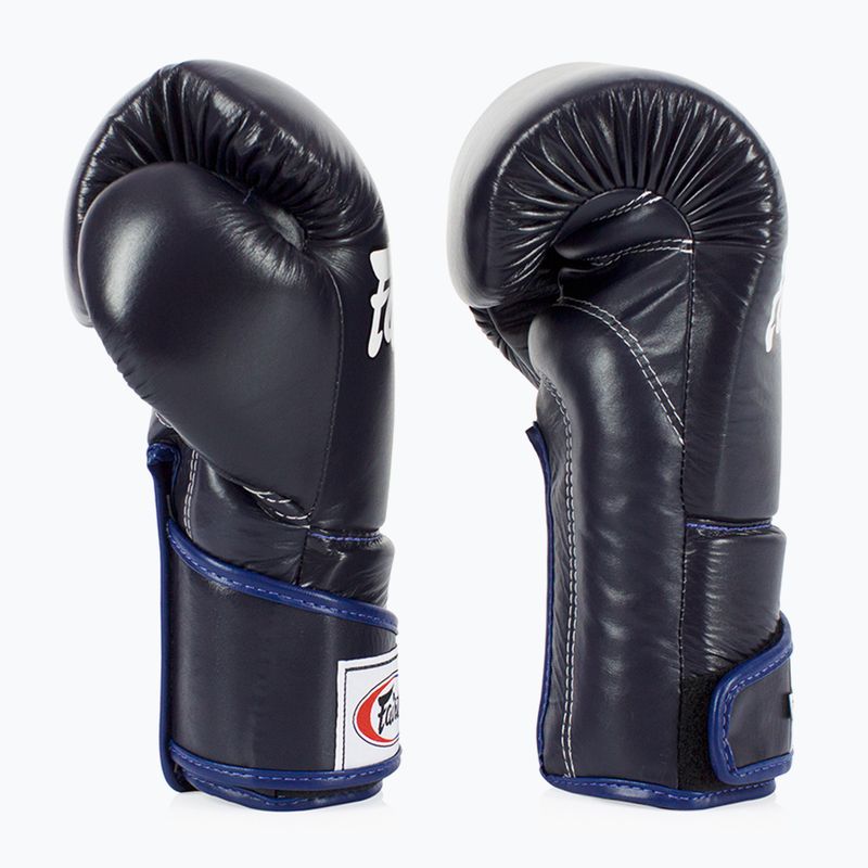 Fairtex stílusos szögletes sparring boxkesztyű - Locked Thumb kék 3