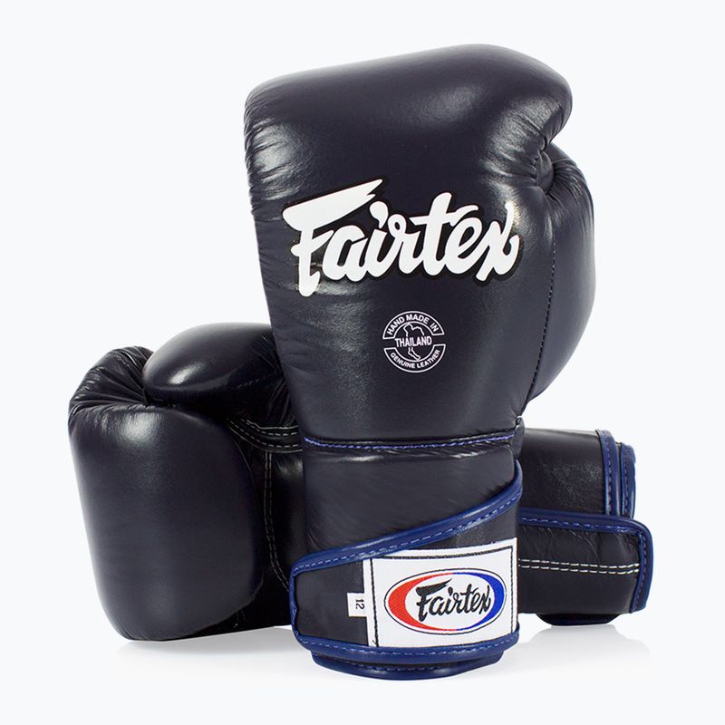 Fairtex stílusos szögletes sparring boxkesztyű - Locked Thumb kék 4