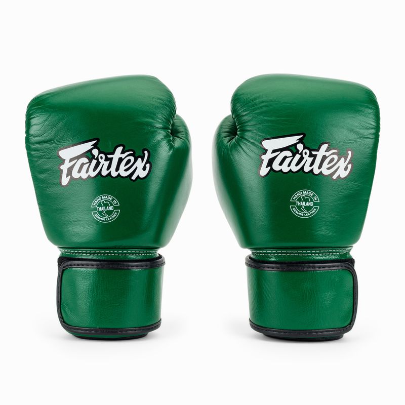 Boxkesztyű Fairtex Real Leather Boxing green 2