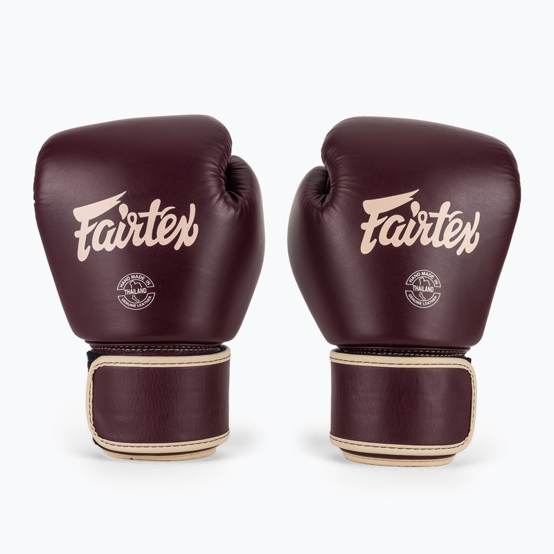 Boxkesztyű Fairtex Real Leather Boxing maroon 2