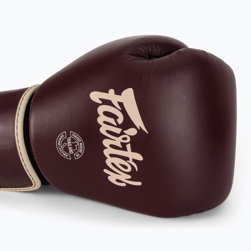 Boxkesztyű Fairtex Real Leather Boxing maroon 5