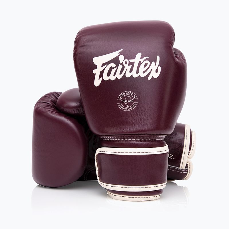 Boxkesztyű Fairtex Real Leather Boxing maroon 4
