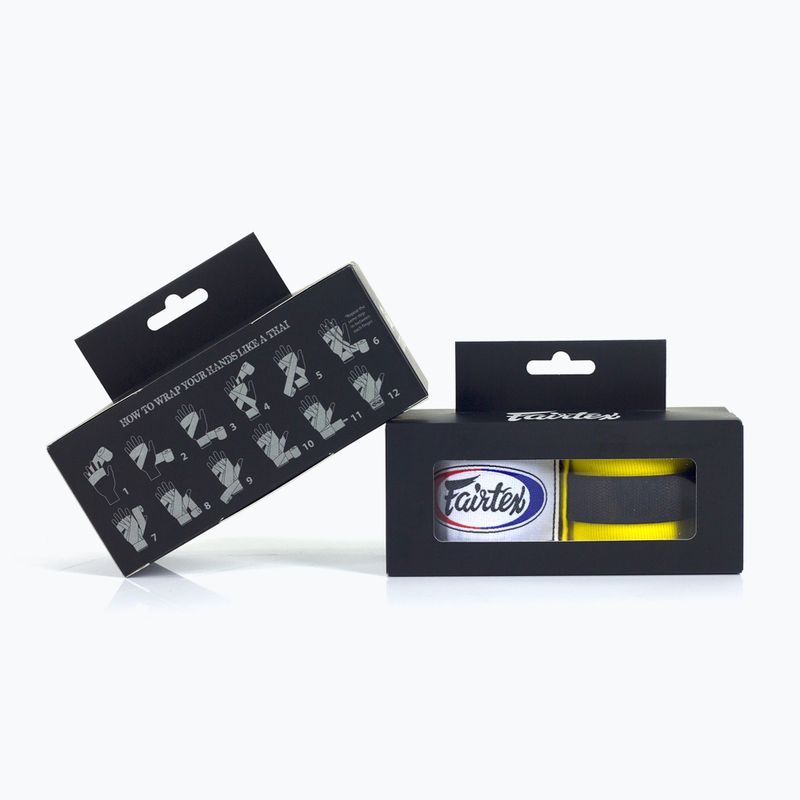 Fairtex Handwraps bokszkötszer 300 cm sárga 3