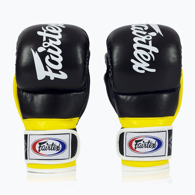 Fairtex Super Sparring Grappling kesztyű fekete/sárga