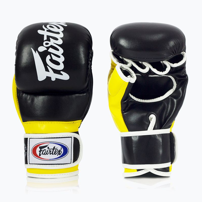 Fairtex Super Sparring Grappling kesztyű fekete/sárga 2