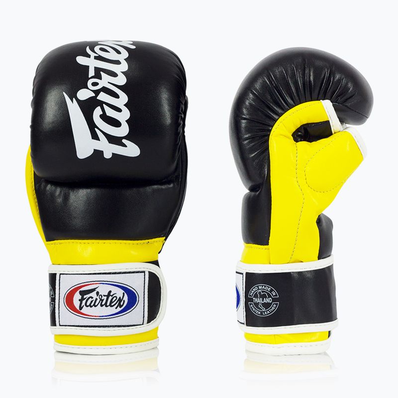 Fairtex Super Sparring Grappling kesztyű fekete/sárga 3